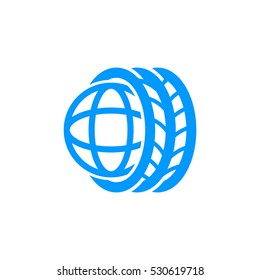 Logo tires icon Flat .