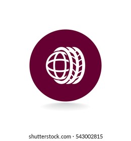 Logo tires icon Flat .