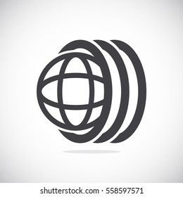 Logo tires icon Flat .