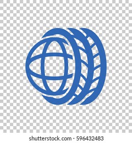 Logo tires icon Flat .