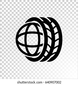 Logo tires icon Flat .