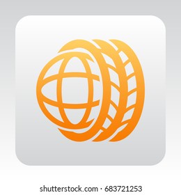 Logo tires icon Flat .