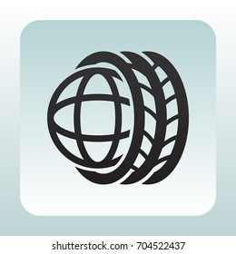 Logo tires icon Flat .