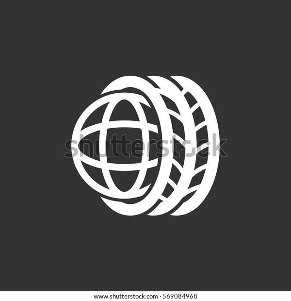 Logo tires icon Flat\
.