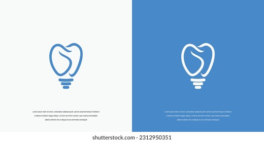 logo Tooth and Light Bulb Concept