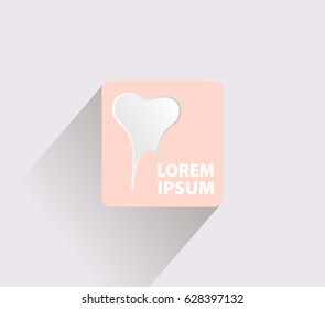 logo tooth. pink background.