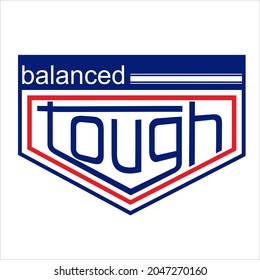 logo from tough balance, blend of blue, red, white, good for logo reference