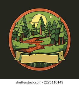 Logo of trail through forest