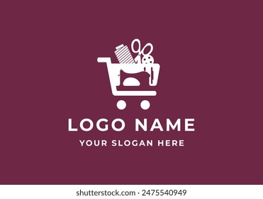 logo trailor shop. Logo sewing machine, shop, market, trailor. Editable file