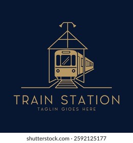 A logo of train station