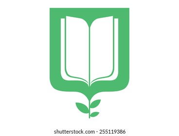 Logo for the training and educational institutions. The knowledge, brain development, and books.