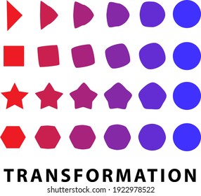 Logo Transform Triangle To Circle, Square, Star Transformation,
Development Growth Sign, Vector