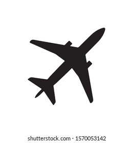 Logo transportation icon plane black and white vector graphic illustration