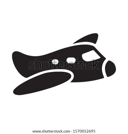 Logo transportation icon plane black and white vector graphic illustration