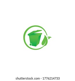 logo trash bin vector templet icon