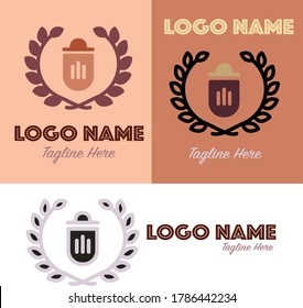 Logo of the trash can with the side of a wreath