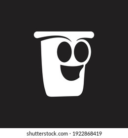 logo trash can white colour