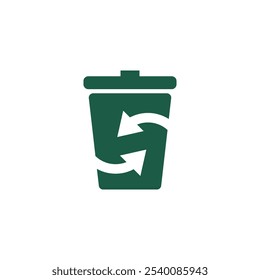 Logo trash recycle unique design minimalist with blank background