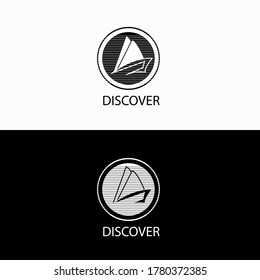 logo travel abstraction discovery find way
Abstract yacht sea travel logo. Discovery concept.