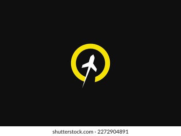 Logo Travel, Airplane, Circle. Travel, Backpacker, Tour, logo Unique, Modern, Minimalist. Business identity Vector Icon.