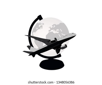 Logo travel plane map