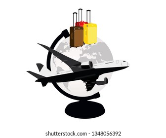 Logo travel plane map