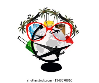 Logo travel plane map