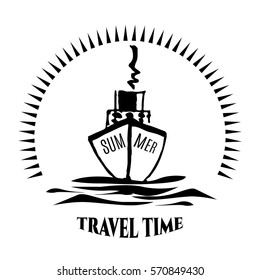 Logo travel summer time. Vector illustration