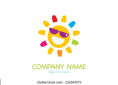 logo travel sun sea original vector stamp design template logo travel sun sea tour abstract holiday fun sign tropical ocean business tropic art conceptual contract employment deal offshore partnership