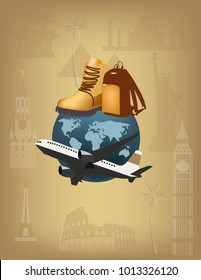 Logo travel white background