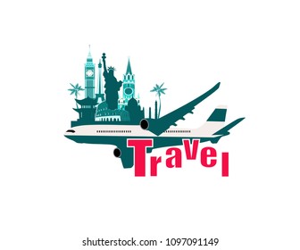 Logo travel white background