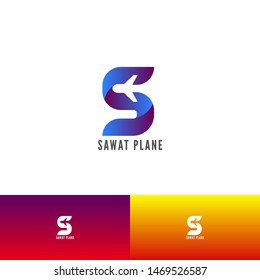 Logo Traveler design gradient Plane Business for print and web 001