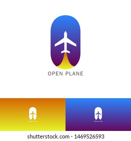 Logo Traveler design gradient Plane Business for print and web 002