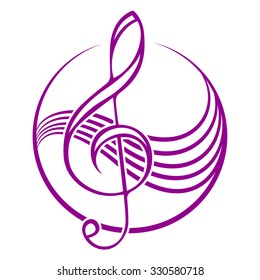 Logo with treble clef. 