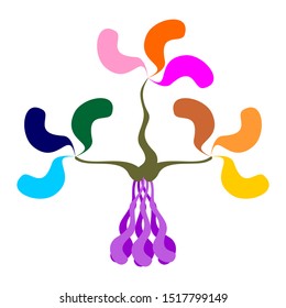logo tree abstract colorful white background. vector