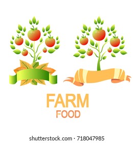 Logo tree. Apple tree. Vector illustration.
