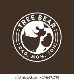 logo tree bear simple vintage