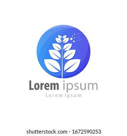 Logo tree with circle. colorful vector illustration
