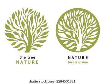 Logo-Baum. Eco Earth Day Konzept. Naturkonzept. Naturschutzkonzept
