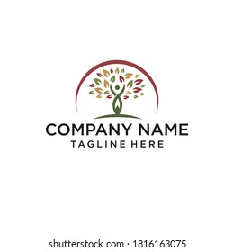 LOGO TREE GROWING SYMBOL ICON VECTOR