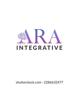 A logo with a tree icon incorporated with the letter A