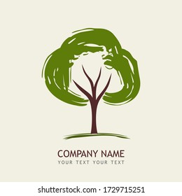 Logo of a tree. illustration for a company that deals with green, organic or nature