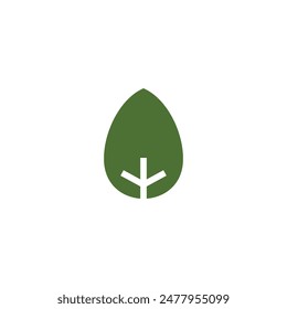 Logo tree leaf green with blank background