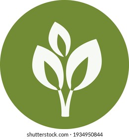 Logo tree leaves, plants.Sticker, icon, emblem on the theme of ecology, botany, agronomy.