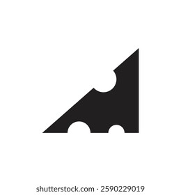 Logo triangle cheese black design with blank background