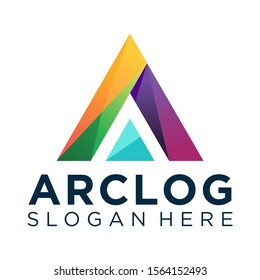 LOGO TRIANGLE COLORFULL, TECHNOLOGY, LETTER A LOGO INITIAL VECTOR DESIGNS, eps 10