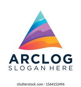 LOGO TRIANGLE COLORFULL, TECHNOLOGY, LETTER A LOGO INITIAL VECTOR DESIGNS, eps 10