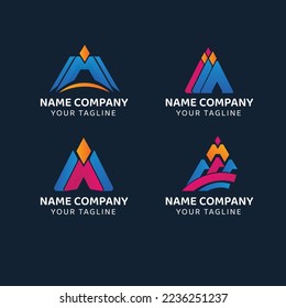 Gradiente comercial de la empresa con el triángulo del logotipo Moderno