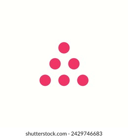 Punto de triángulo de logotipo con fondo en blanco
