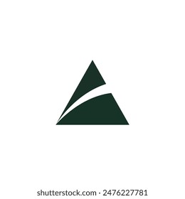 Logo triangle green simple design with blank background